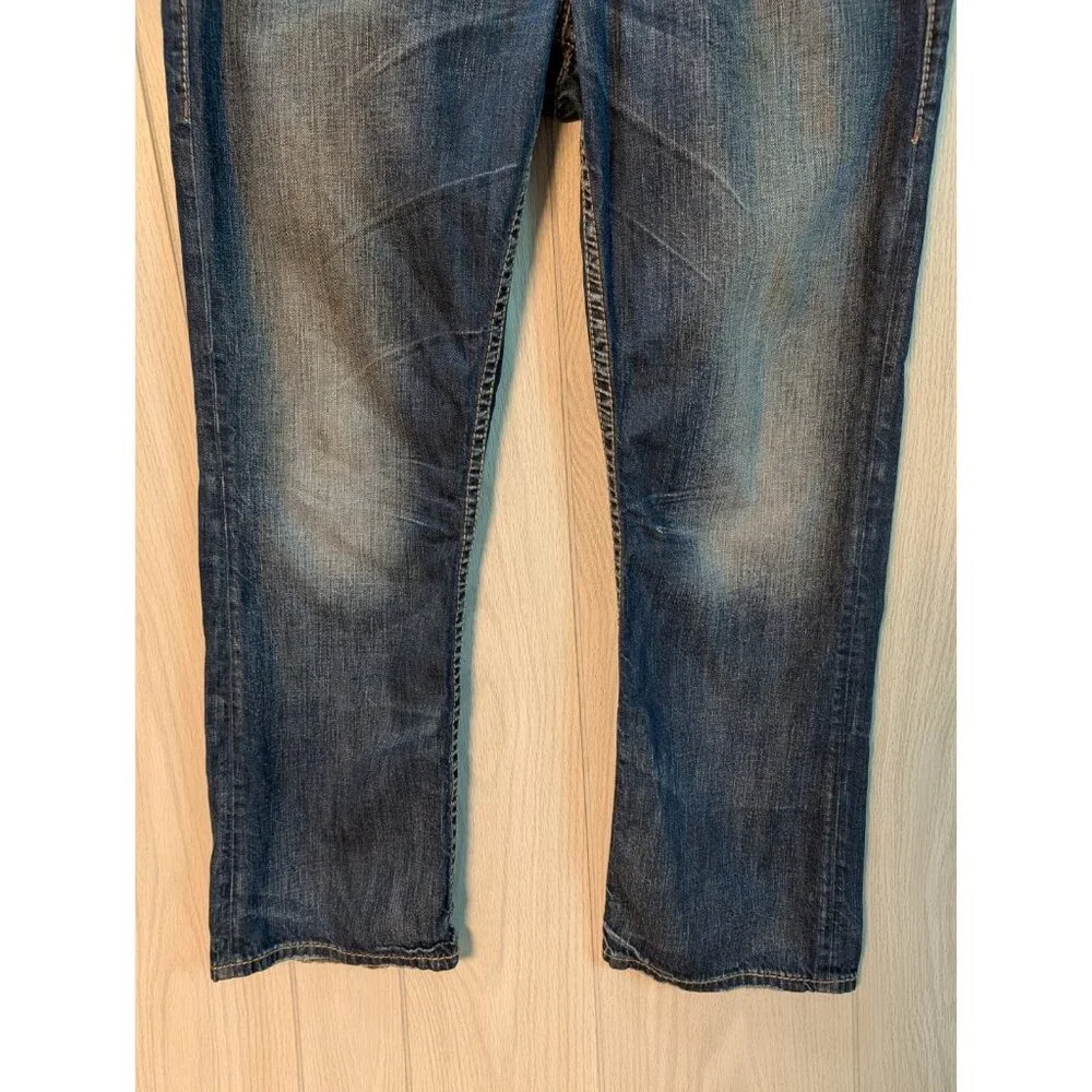 Silver Jeans Men 32x30 Craig Bootcut Blue Medium Wash Thick Stitch Grunge Y2K - Picture 3 of 11